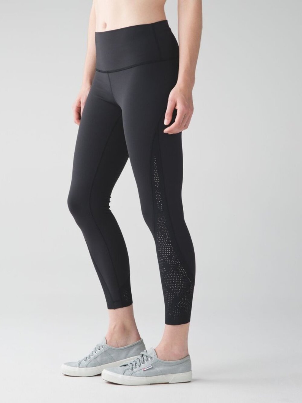 lululemon High Times Laser Cut Black 7/8 Leggings Believed Size 2